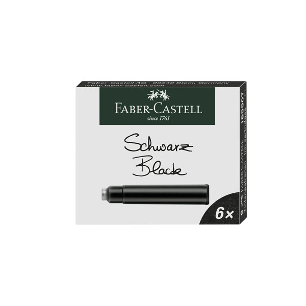 Cartuchos Faber Castell – Negro (6 unidades)